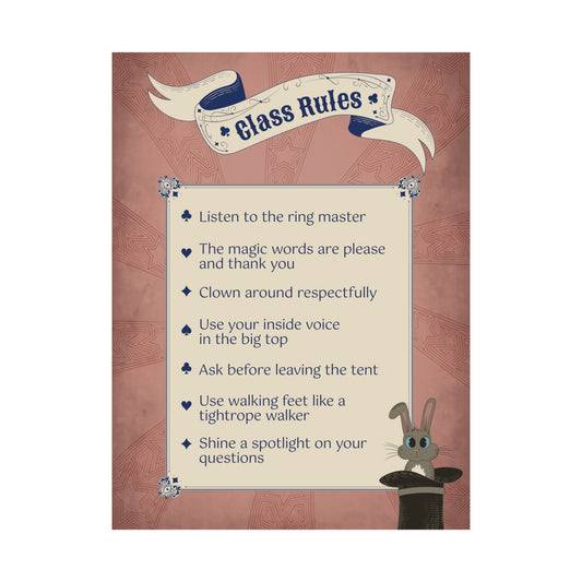 Circus Class Rules Poster