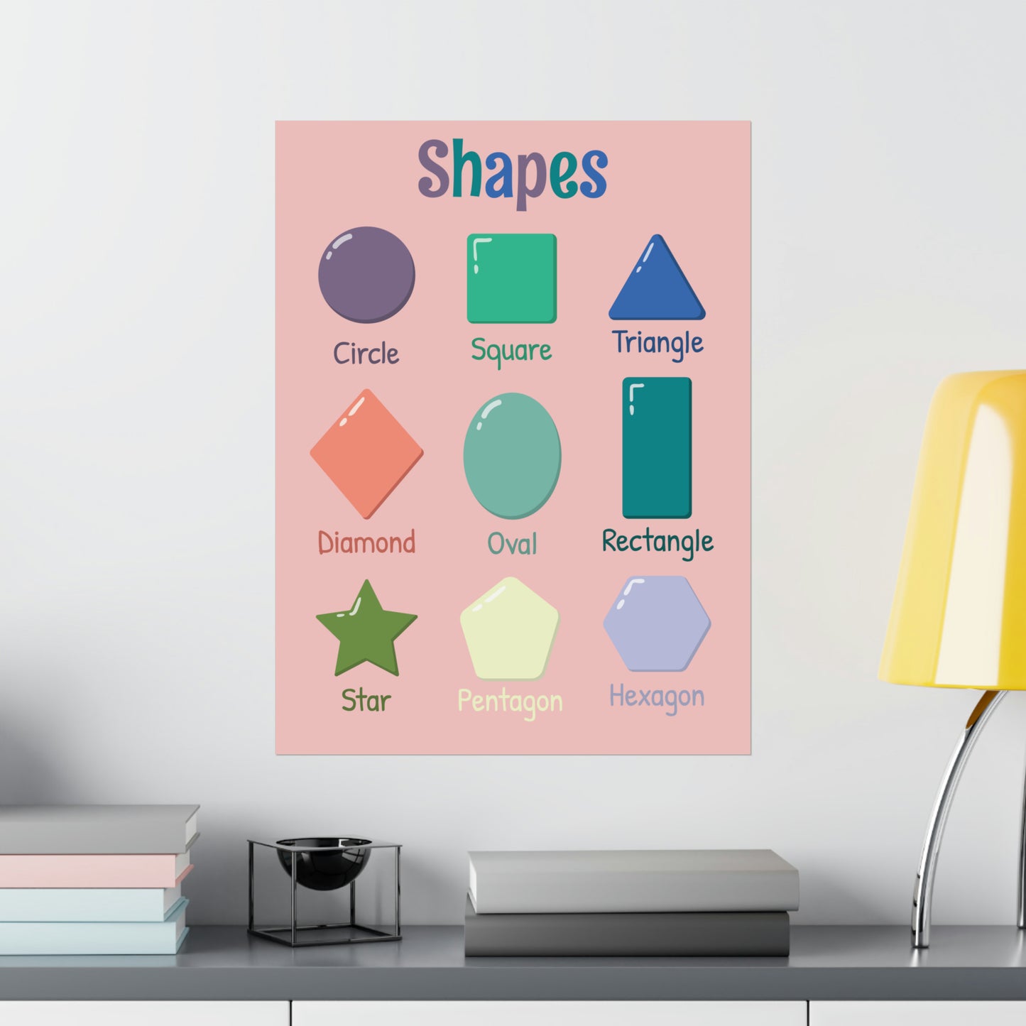 Printable Pastel Shapes Classroom Poster