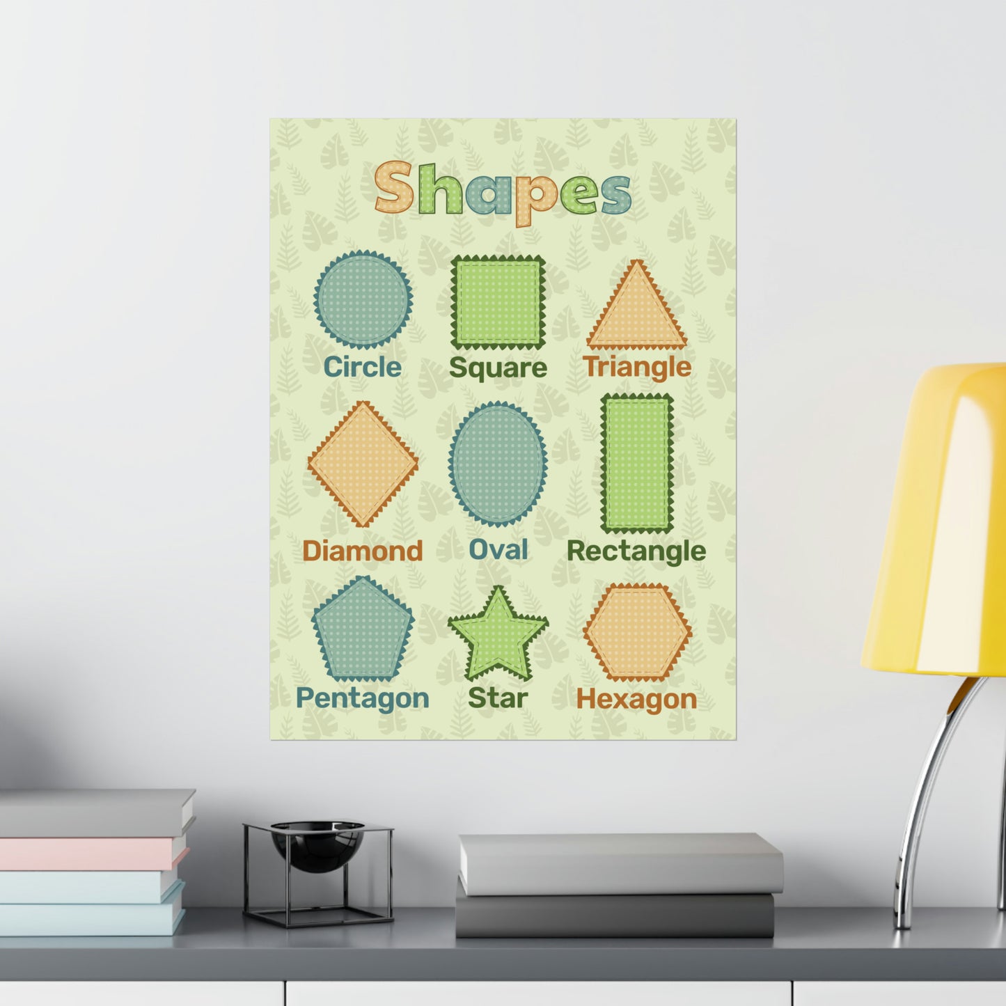 Dino Shapes Classroom Poster