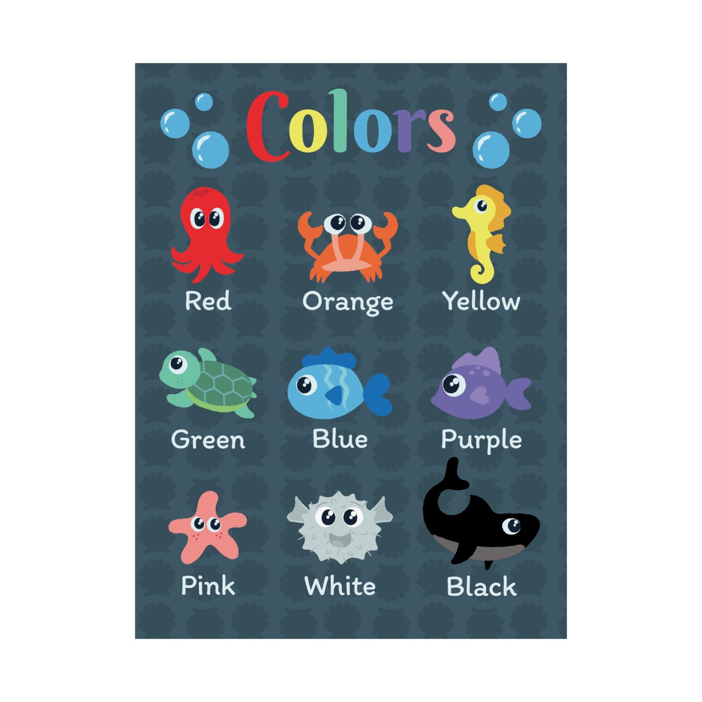 Printable Under The Sea Color Chart