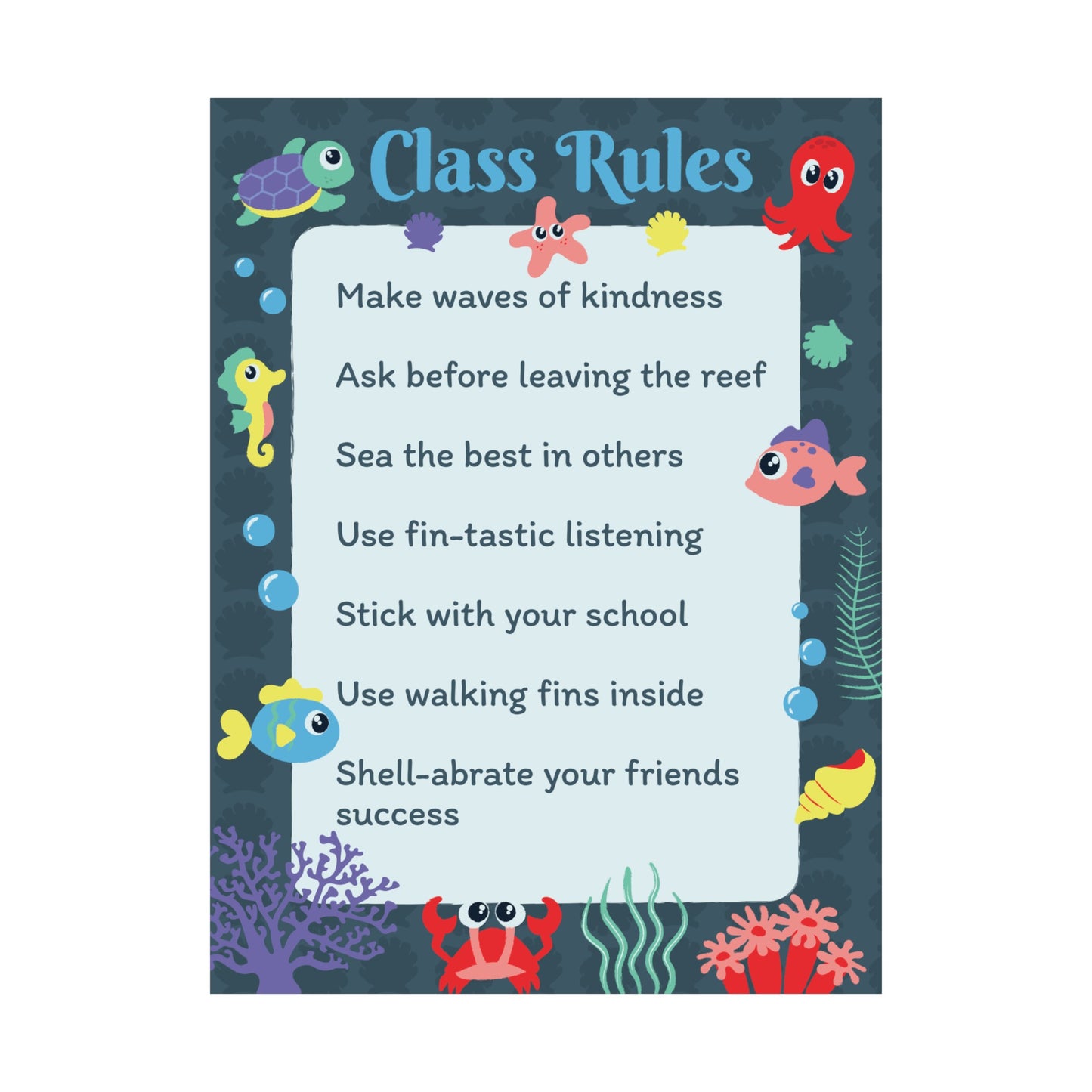 Printable Under the Sea Class Rules