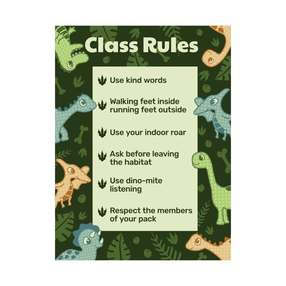 Dino Class Rules Poster