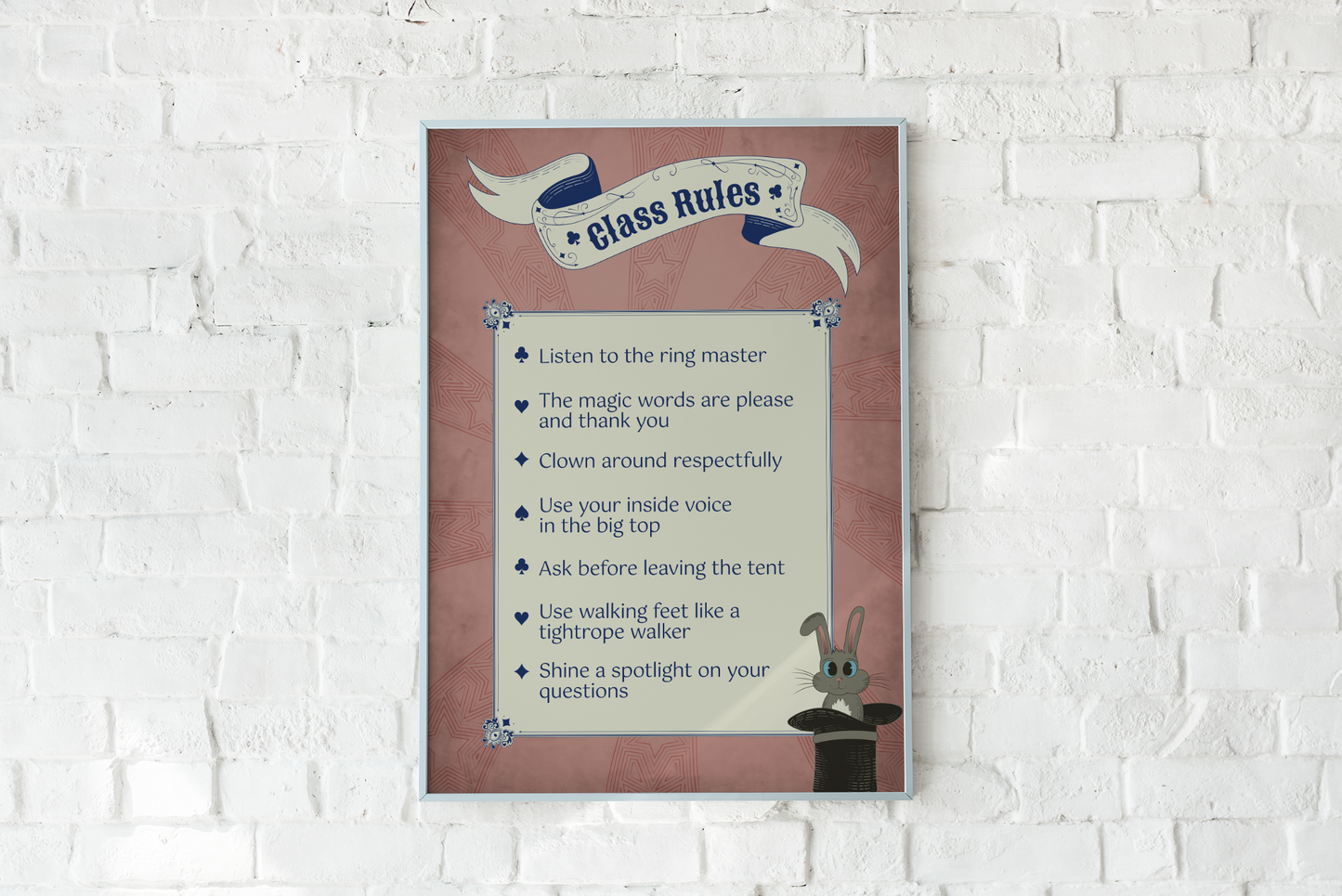 Printable Circus Class Rules Poster