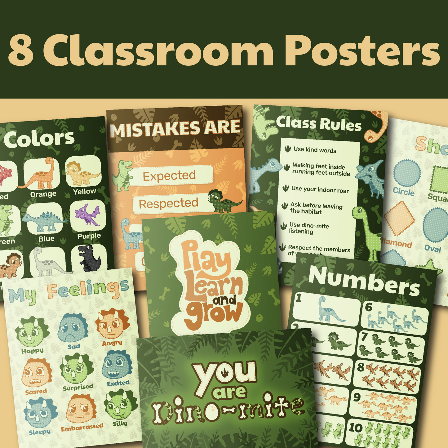 Printable Dino Classroom Super Bundle