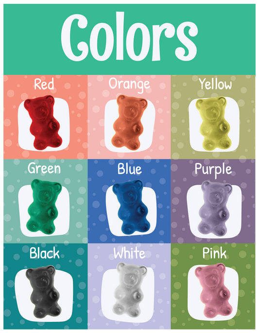 Printable Gummy Bear Color Chart Classroom Decor