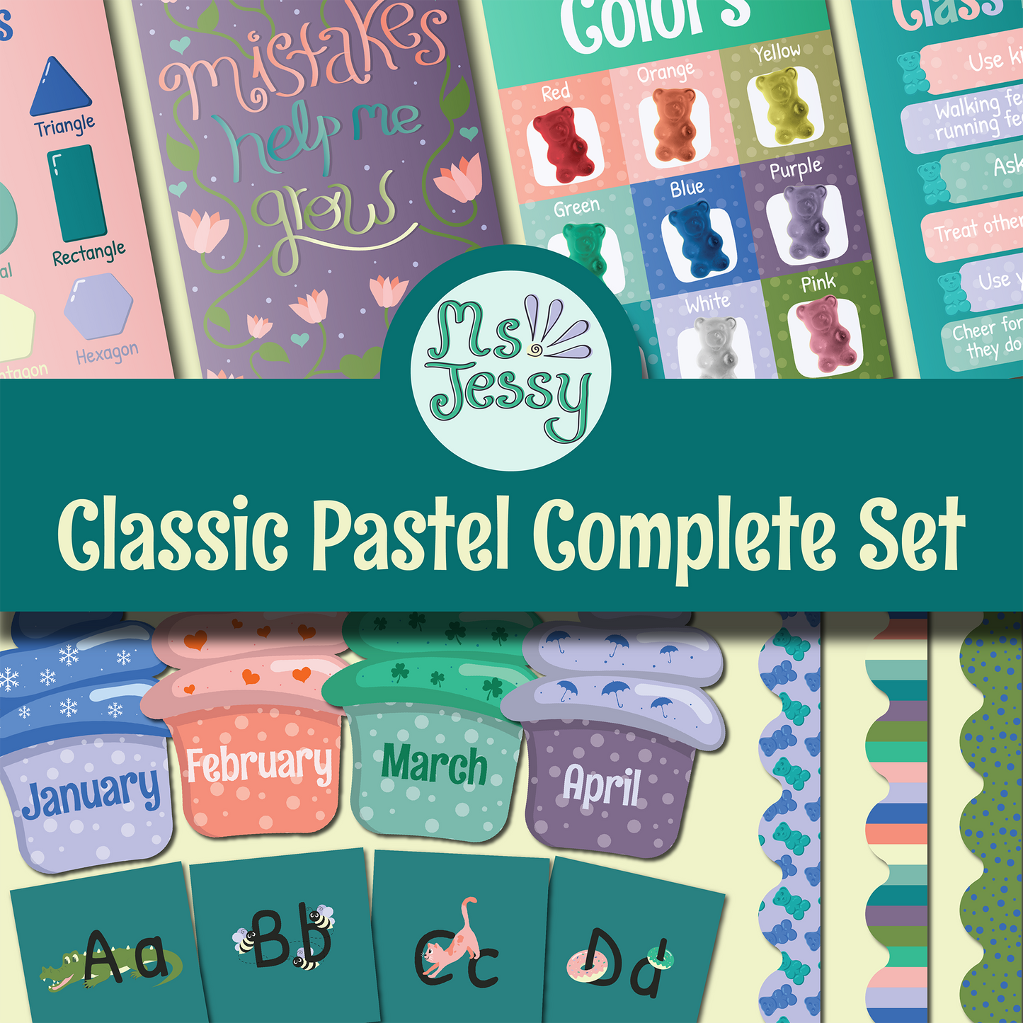 Printable Pastel Classic Classroom Super Bundle