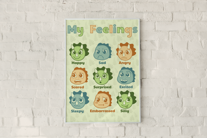 Printable Dino Feelings Classroom Poster