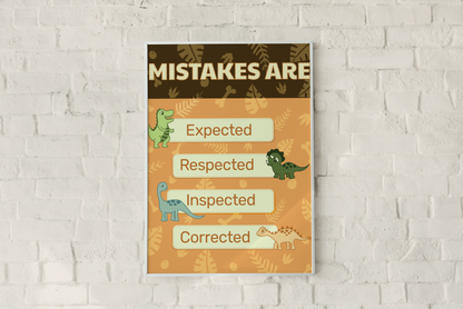 Printable Dinosaur Motivational Classroom Poster