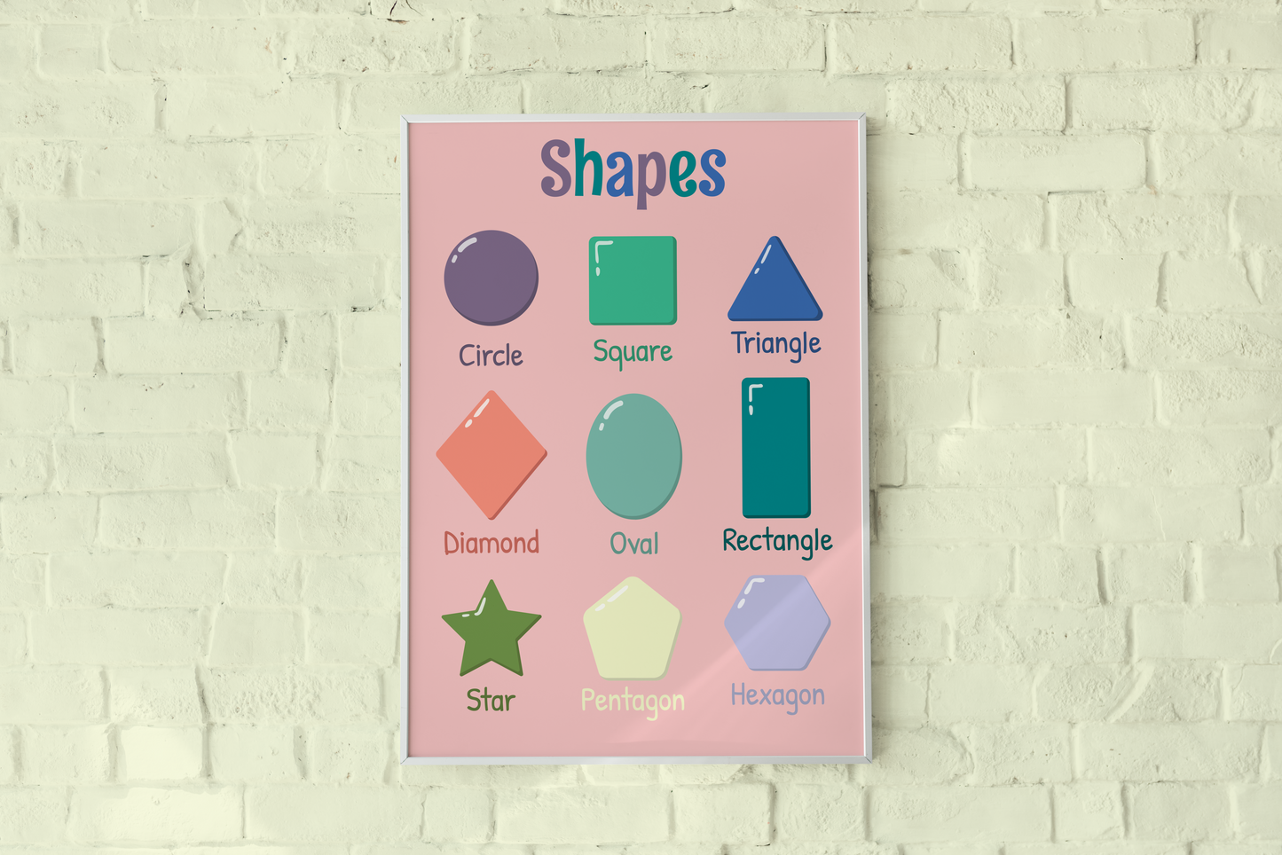 Printable Pastel Shapes Classroom Poster