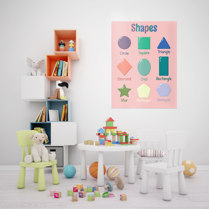 Printable Pastel Shapes Classroom Poster