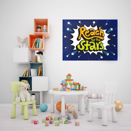 Printable Reach for the Stars Motivational Classroom Poster